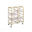 Gold & White Washed Finish Serving Cart