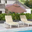 Parasol de patio de 9 pi avec housse à volants à double plateau - inclinaison à bouton-poussoir et manivelle pour contentement d'extérieur brun par manivelle, jardin, terrasse, piscine