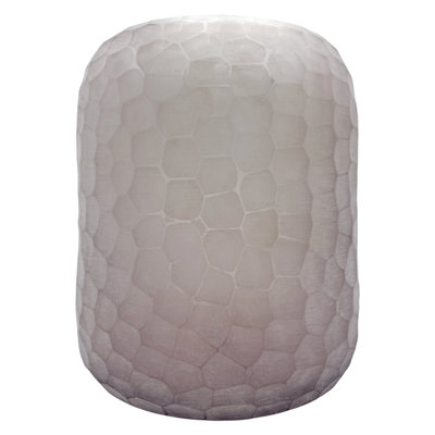 Handmade Patterned Glass Vase – Textured Decorative Floral Accent Vase, Amber & Purple