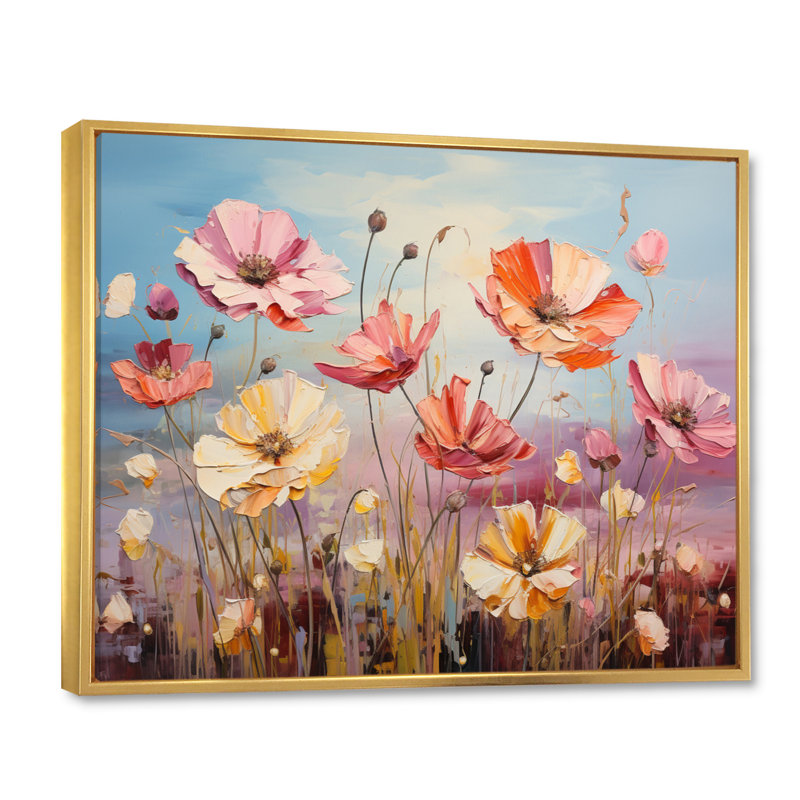 Wildflowers Dancing Petals, reproduction d'art sur toile, H 12 po x l 20 po x P 1 po, Cadre flottant doré