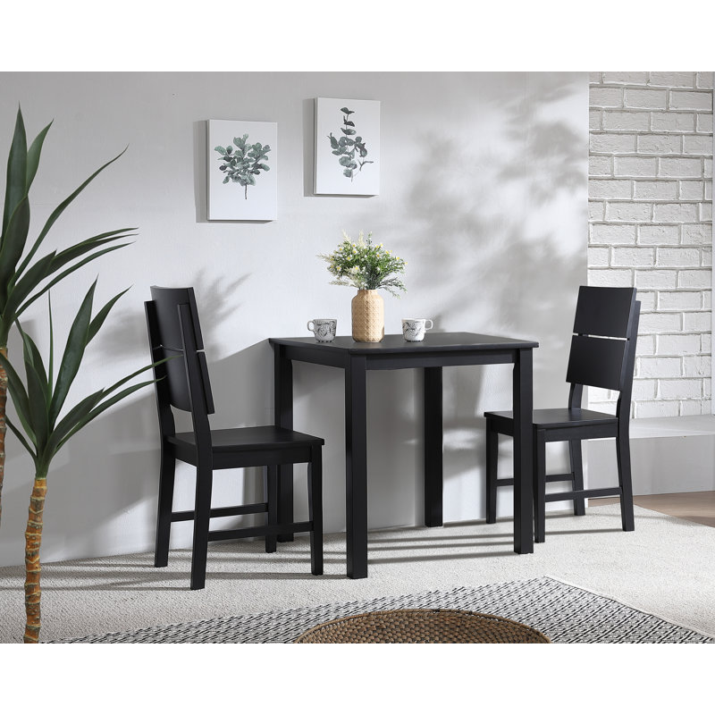 Seandrea Solid Wood Dining Table, Black