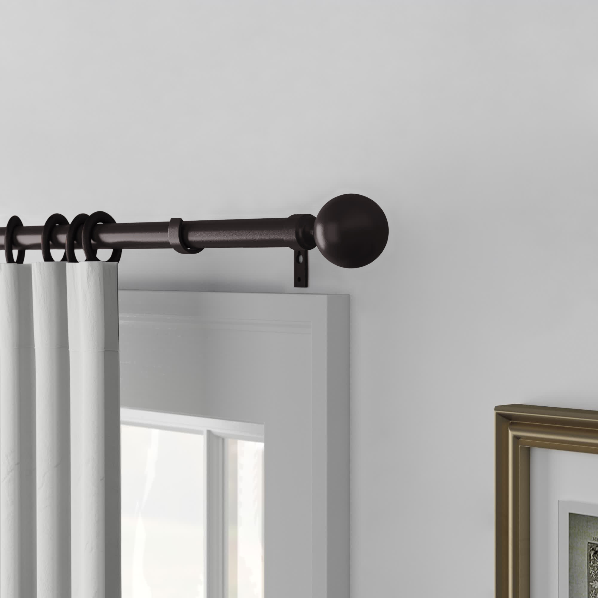 Carlyne Steel Adjustable Single Curtain Rod