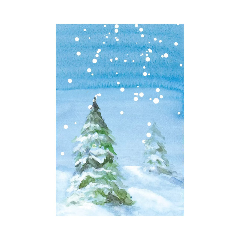 Snowy Pines by Lanie Loreth - Wrapped Canvas Painting, 20.32 cm H x 30.48 cm W