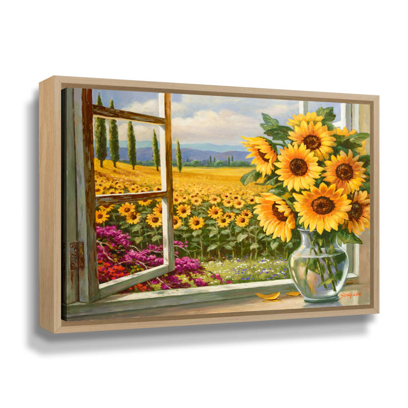 Arezo Time - Reproduction d'art sur toile, H 24 po x l 32 po x P 2 po, Cadre flottant en chêne blanc