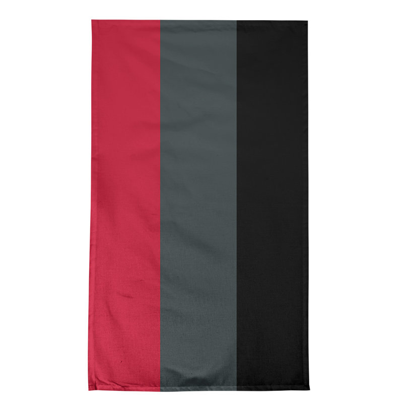 Anaheim Stripe Tea Towel Kitchen Towel, Cotton Twill, Red/Steel Gray/Black