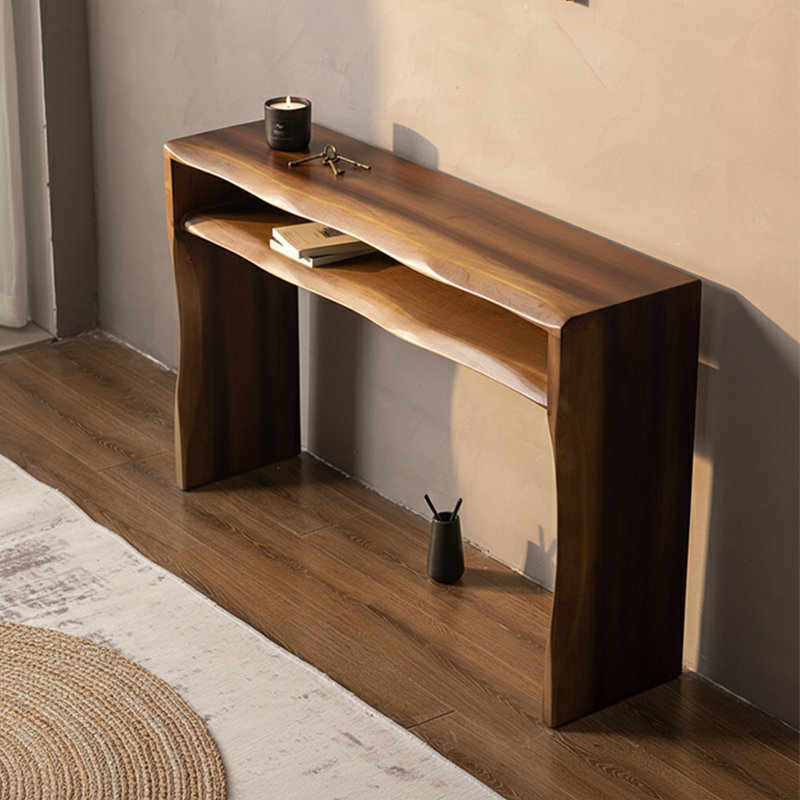 Nouvelle table basse vintage en bois massif de style chinois., H 29,5 po x l 59 po x P 11,8 po, Brun