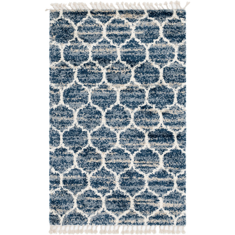 Tapis bleu Mitzy, Rectangle 5 pi 1 po x 8 pi