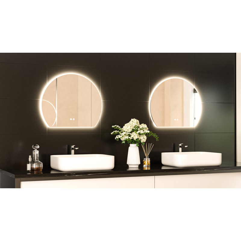 Arto Arch Lighted Backlit Anti-Fog Bathroom Vanity Mirror, 20" H x 24" W x 1" D