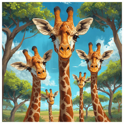 Groupe de couvertures girafes