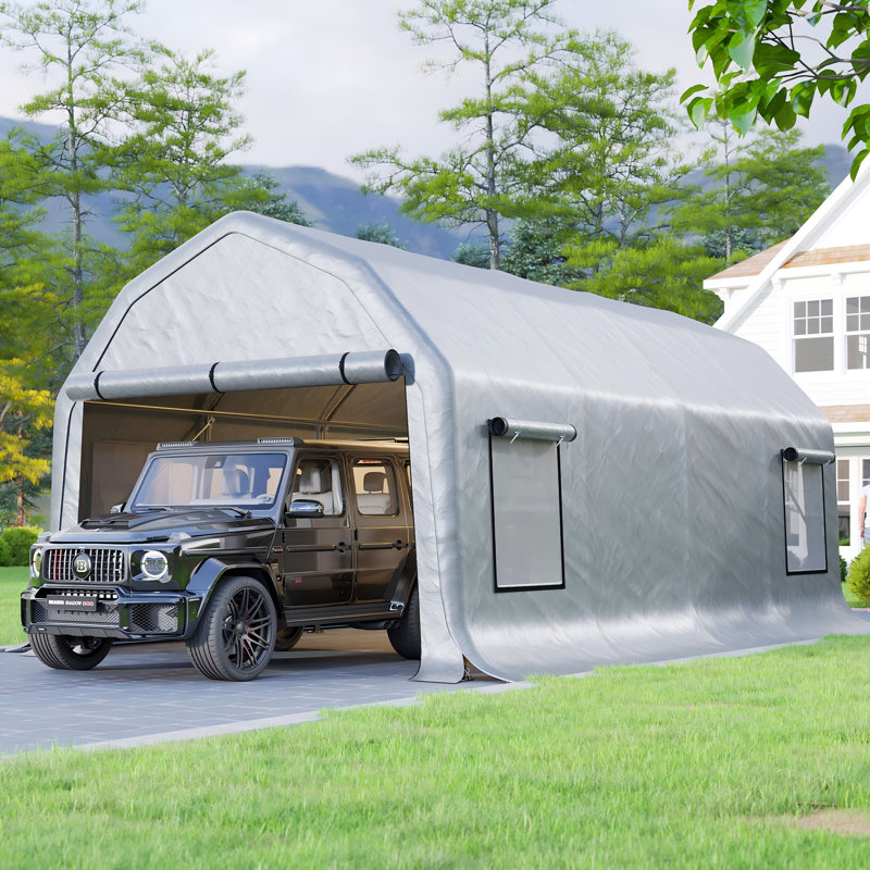 12 FT x 24 FT Heavy Duty Anti-Snow Carport with Spacious Aluminum Frame, 12 x 24 FT