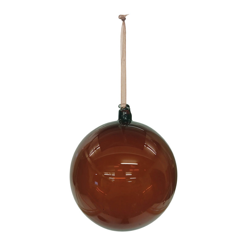 Ornement boule en verre classique, H 5,95 po x l 5,8 po x P 5,85 po
