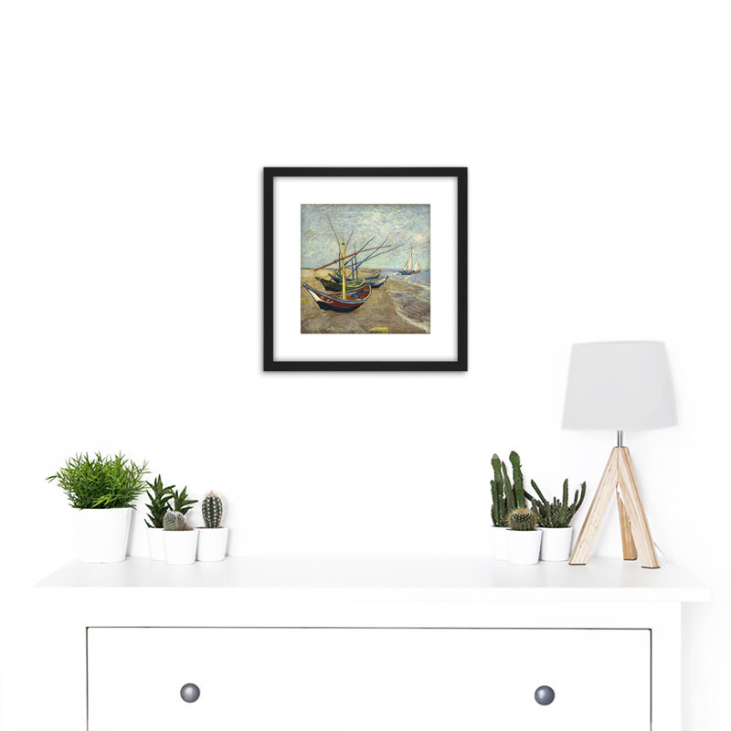 Vissersboten Op Het Strand Van Les Saintes Cropped by Vincent Van Gogh - Single Picture Frame Painting