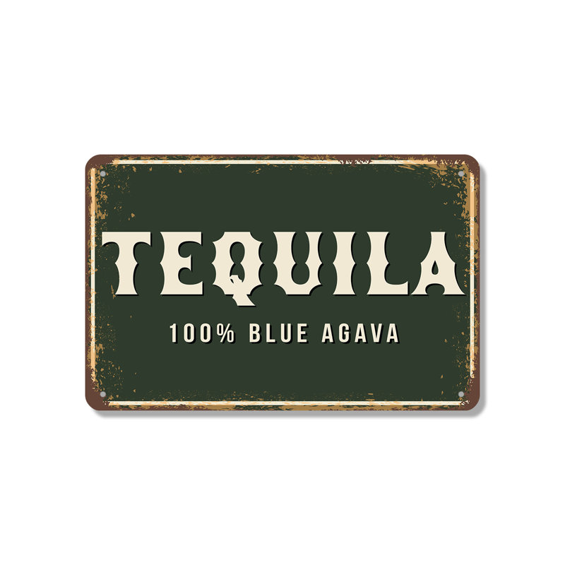 Enseigne de fantaisie en aluminium 10 po x 14 po Tequila Street