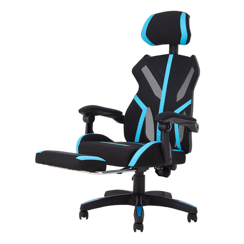 Metro Lane Adjustable Reclining Ergonomic Swiveling PC & Racing Game Chair in Black；blue
