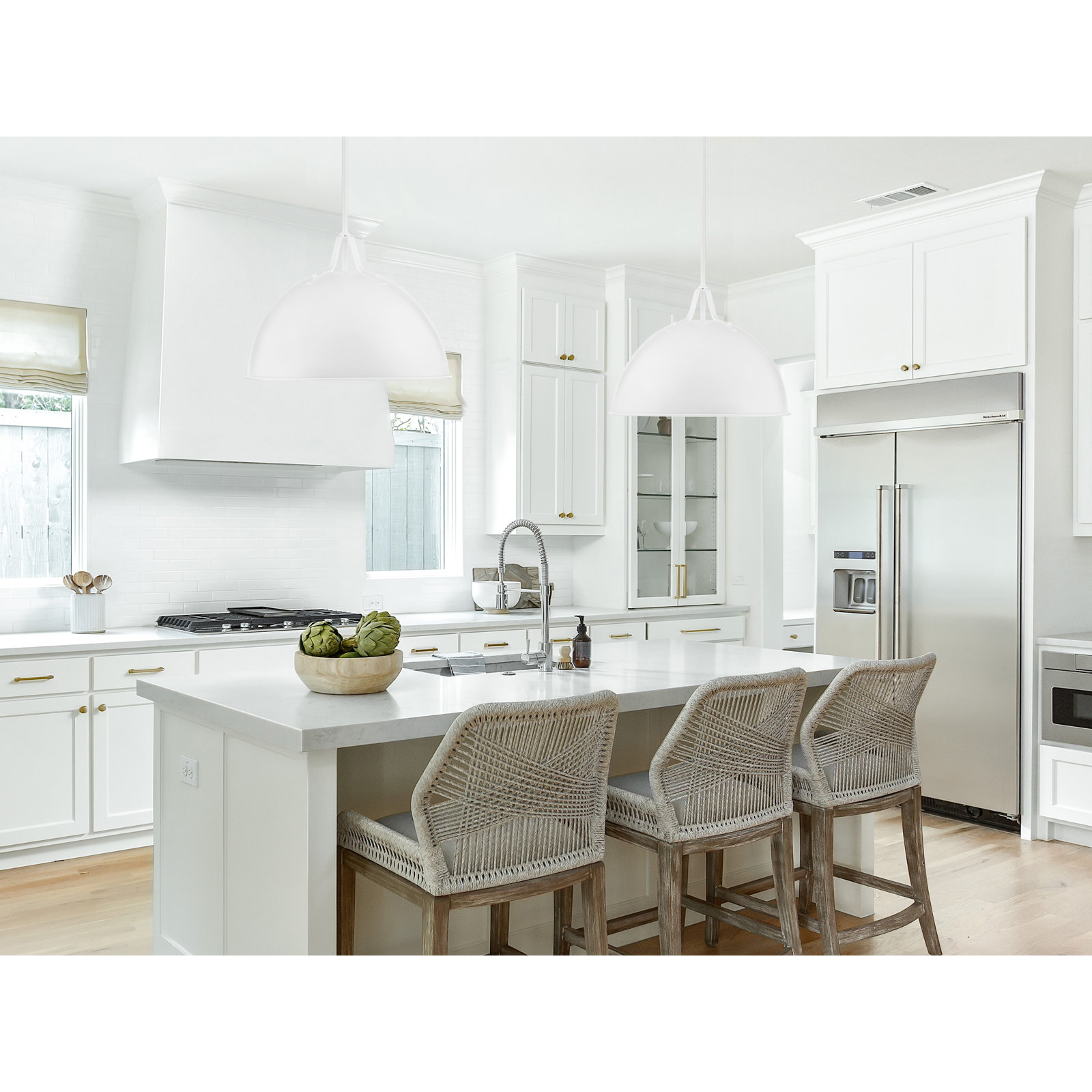 Carlisa Dimmable Single Light Pendant, White