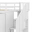 Lit mezzanine simple avec 3 tablettes, 2 armoires et 2 tiroirs, échelle avec rangement-201288872