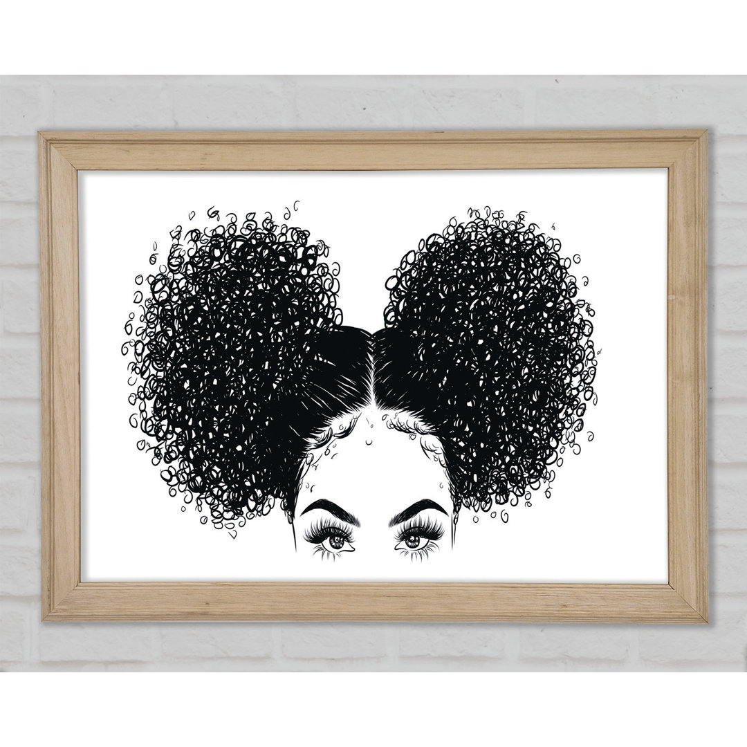 Gerahmtes Leinwandbild Funk Hair Woman