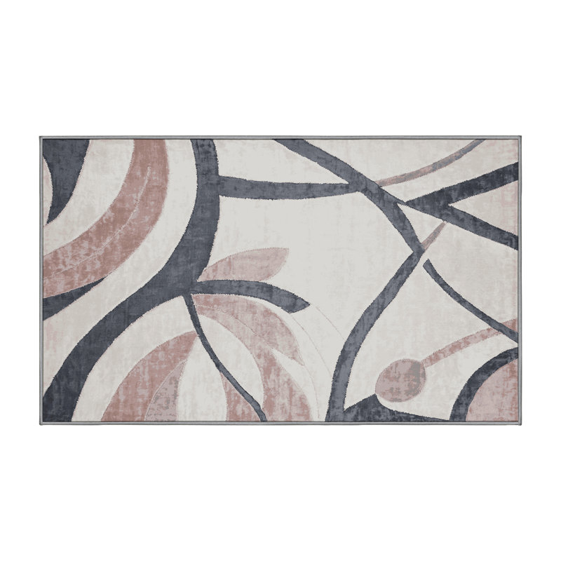 Tapis gris lavable à la machine, Rectangle 6 pi x 9 pi