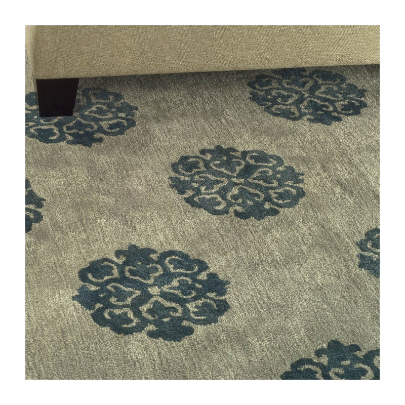 Tapis géométrique en laine touffeté à la main Candelo, Rectangle 3 pi 6 po x 5 pi 6 po