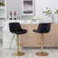 Ensemble de 2 tabourets de bar réglables avec repose-pieds chromé et levage mécanique