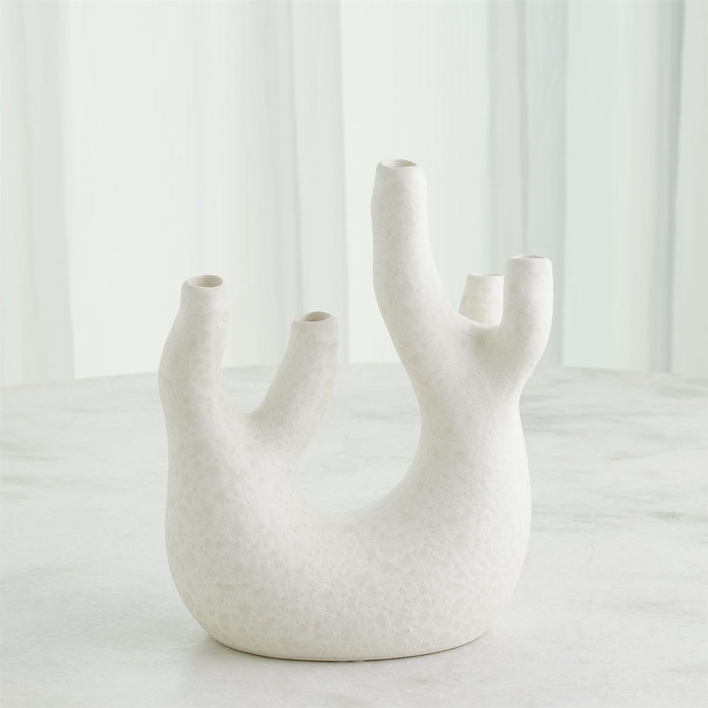 Vase de table en grès, Blanc