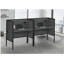 Bureau de bureau, l 48 po, bureau, travail, qualité commerciale, stratifié gris, métal noir, contemporain, moderne