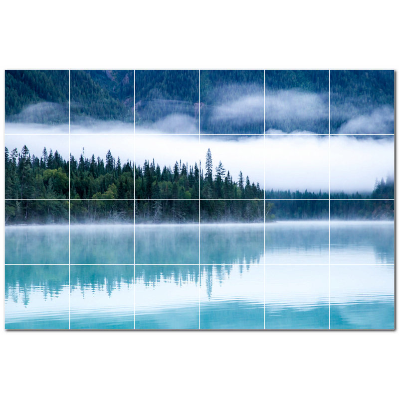 Lakes Photo 6'' x 6'' Satin Ceramic Decorative Mural