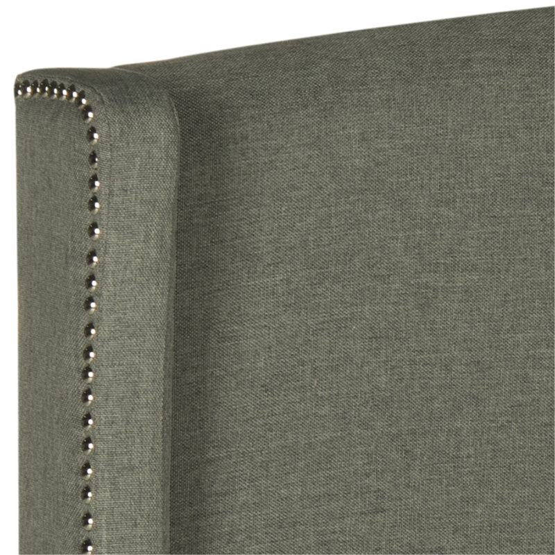 Hattiesburg Upholstered Headboard, Queen, Gray 100% Linen