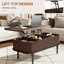 Table basse à plateau relevable de 39 po avec rangement de style moderne pour la chambre à coucher et le salon-1645577605