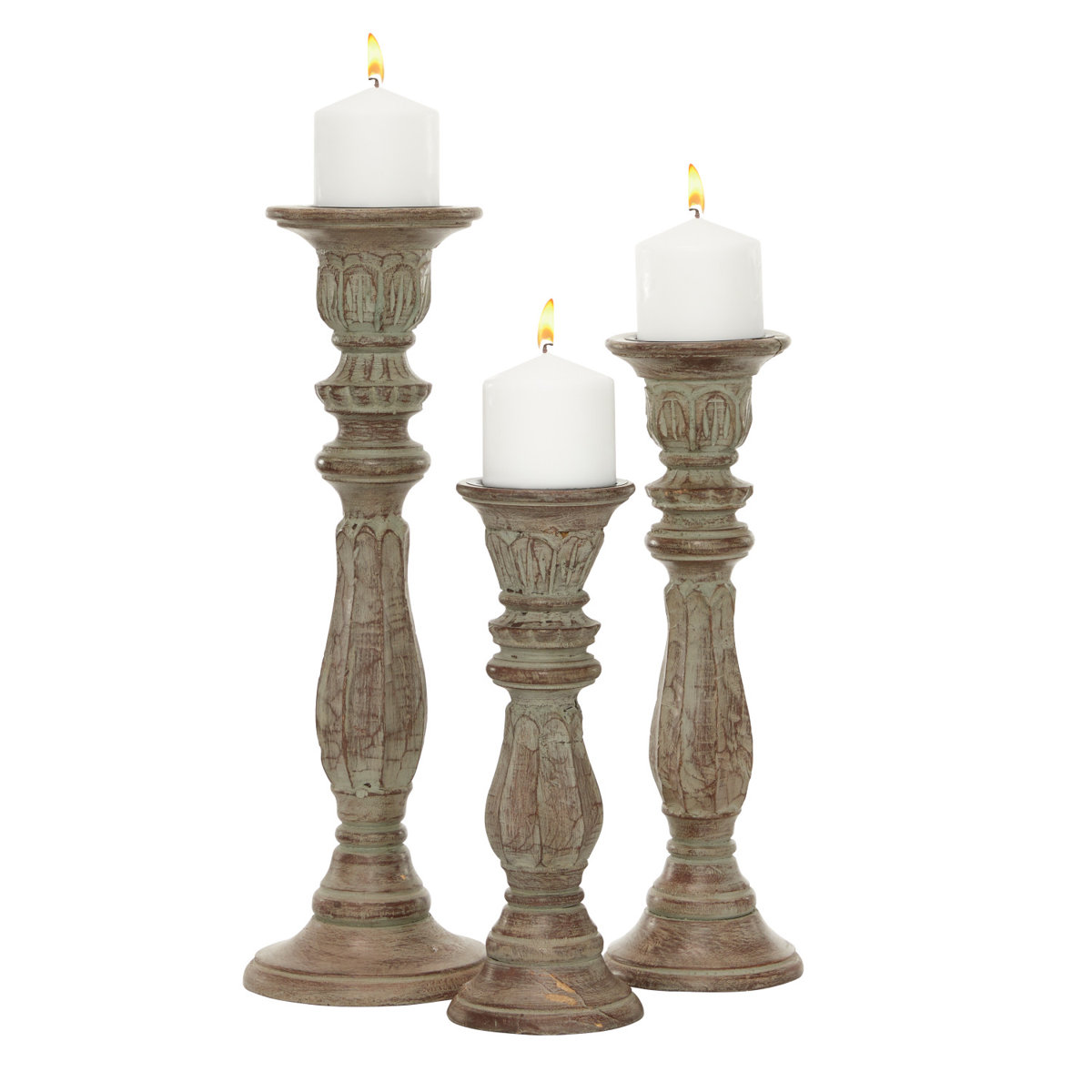 Darby Home Co Mango Wood Decorative Brown Candle Holder Set & Reviews ...