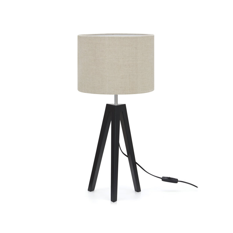 Ambon Solid Wood Tripod Lamp, Beige