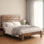 Lit plateforme en bois brun foncé de taille standard – Structure en bois silencieuse de qualité supérieure, aucun sommier requis, assemblage facile avec outils et grand espace de rangement sous le lit pour les articles ménagers.