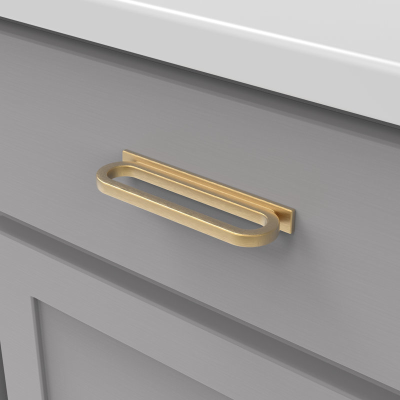 Corsa Collection Designer Pull - 3" & 3-3/4" Center to Center Cabinet Pull Brushed Golden Brass - Contemporary Hardware for Drawers & Cabinets