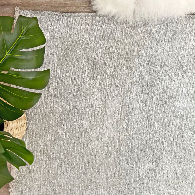 Alfa Rich Ashli Silver Gray Washable Cotton Area Rugs for Living Room Bedroom Kitchen Dining, Runner 2'6" x 9'8"