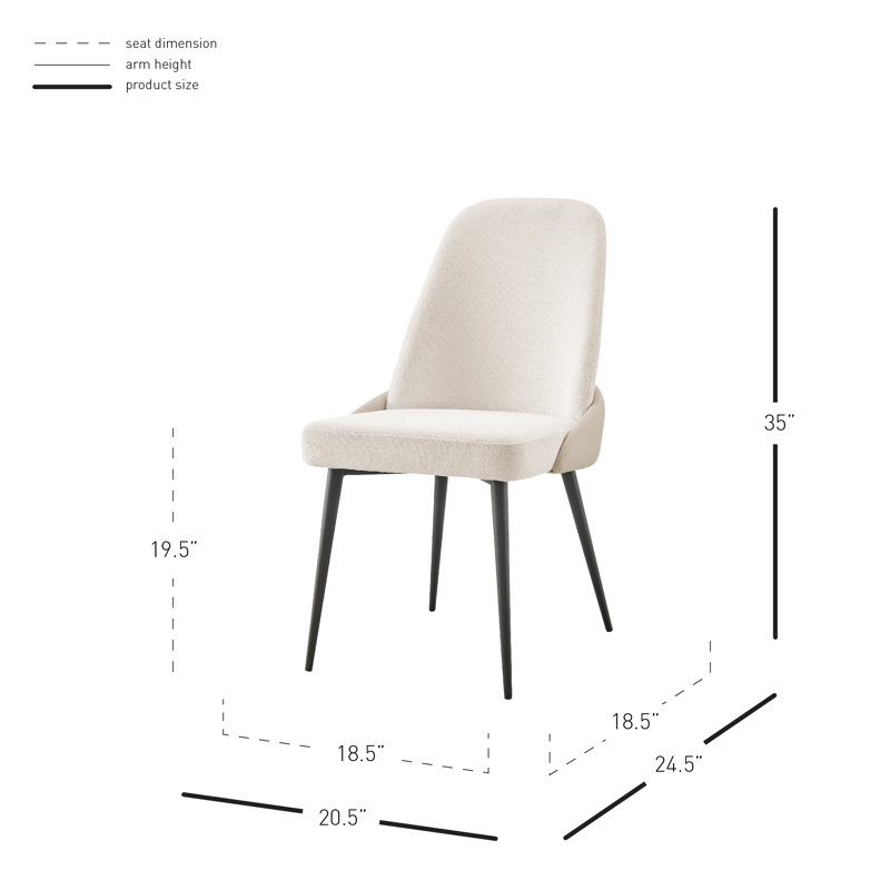 Majed 19.5'' H Upholstered Side Chair, Beige