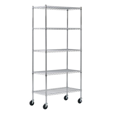Mobile 36 " W Steel Shelving Unit