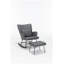 Fauteuil à bascule en polyuréthane gris avec coussin lombaire et repose-pieds pour chambre d'enfant ou salon