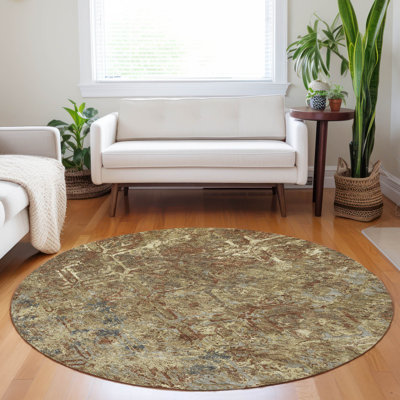 Tapis brun Prisco lavable à la machine de qualité supérieure