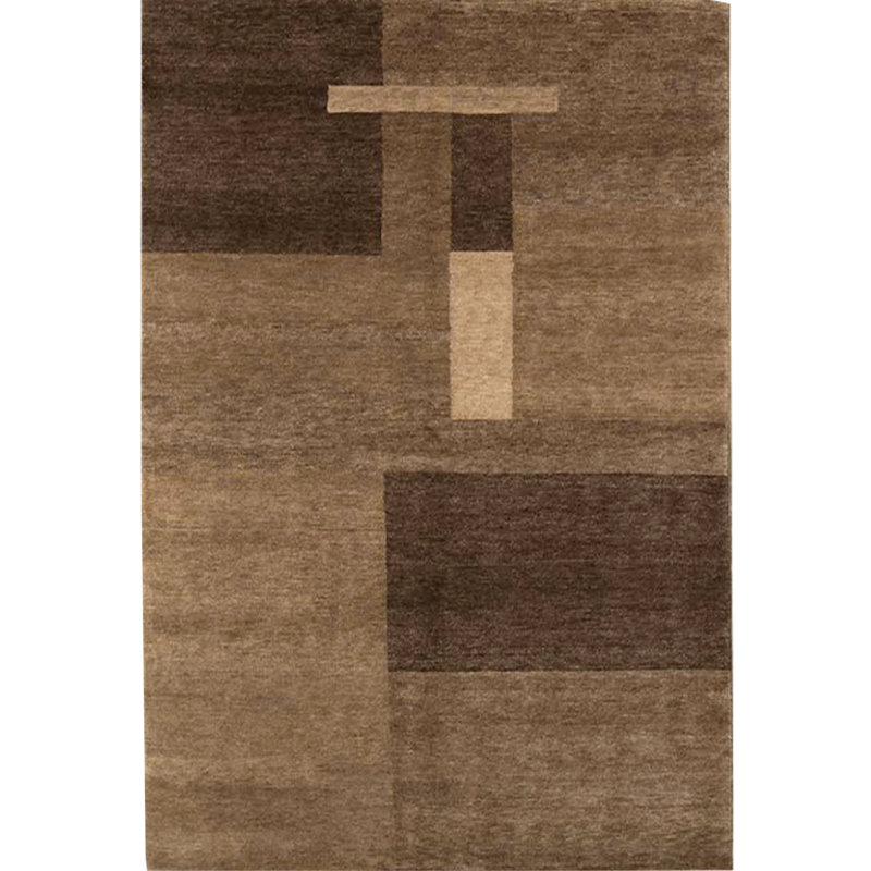 Tapis brun et multicolore de haute qualité noué à la main
