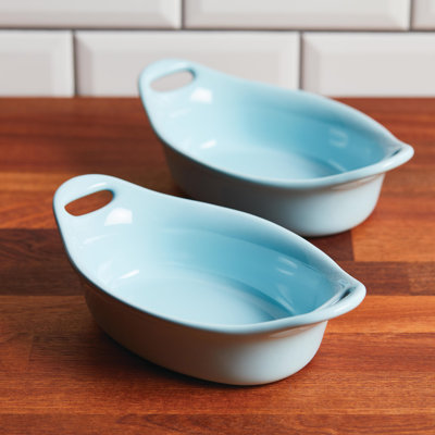 Rachael Ray Ceramics Oval Au Gratin Baker Set