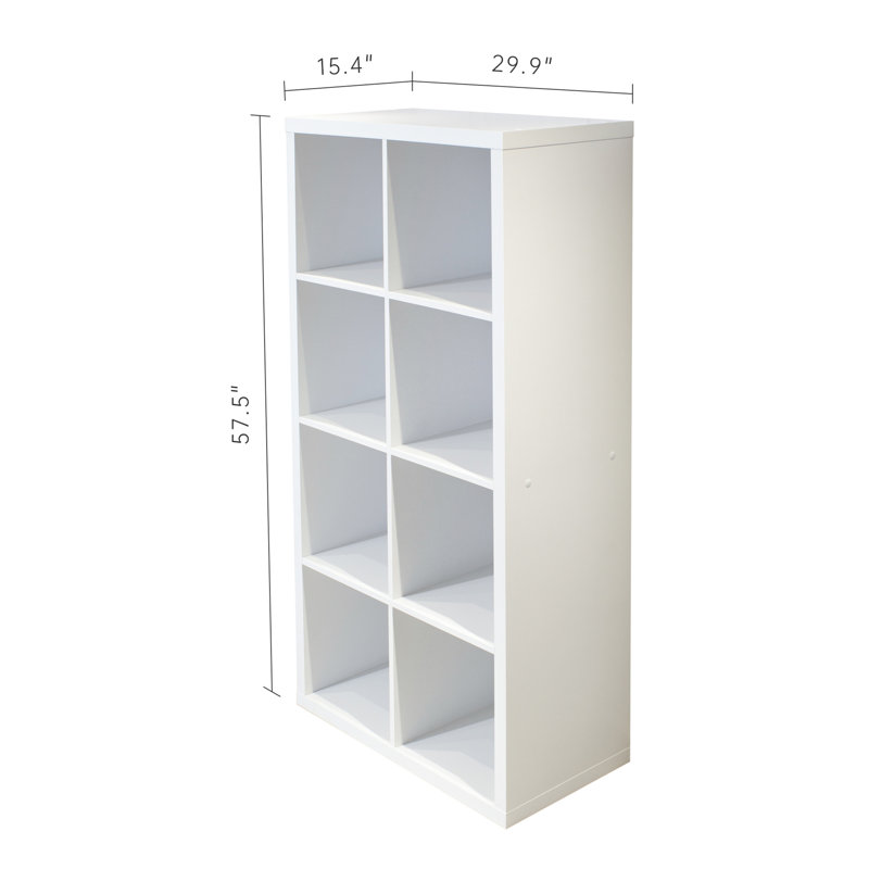 Smart Cube 8-Cube Organizer Storage with Opened Back Shelves,2 X 4 Cube Bookcase Book Shleves for Home, Office, White
