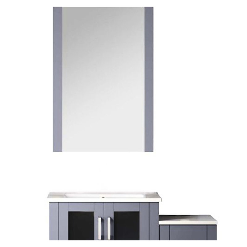Meuble-lavabo pour salle de bain avec armoire latérale, miroir inclus, Dark Grey