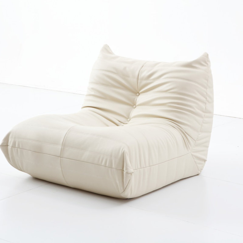 Abbie Lazy Sofa, Similicuir ivoire, H 29,1 po x l 34,2 po x P 40,2 po