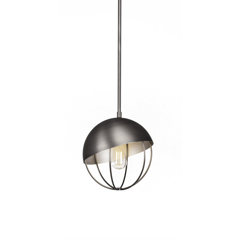 Luminaire suspendu 1 lumière Oryana Neo illustré avec ampoule DEL antique, Nickel brossé