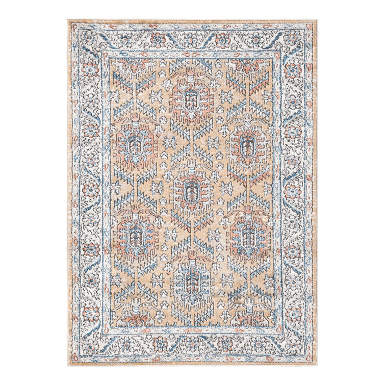 Weingartner Performance Mustard Yellow/Ivory/Blue Rug