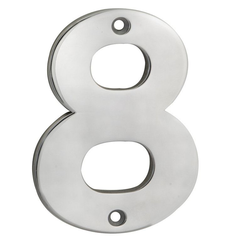 Dollis 10cm H Stainless Steel House Number, Satin Stainless Steel, 8