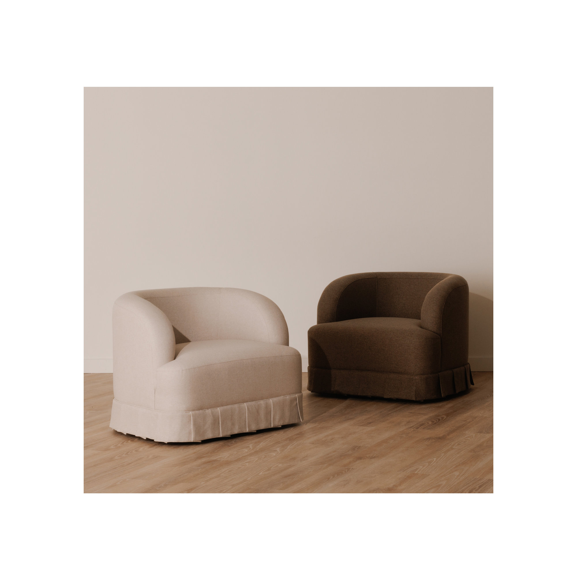 Milo Swivel Chair, Brown Polyester
