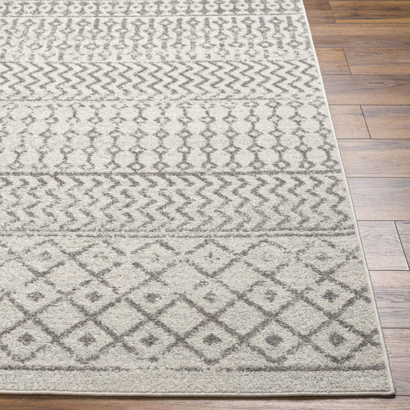 Tapis ivoire / gris Bernhard Global, Carré 5 pi