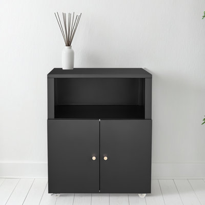 Modern Printer Stand With Locking Wheels And Filing Shelves,Open Storage Shelf For Letter/Legal/A4 Size Files by Livego
