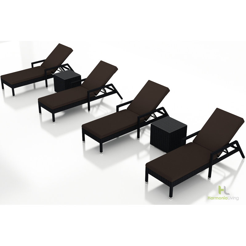 Obaid Outdoor Chaise Lounge, Coffee Bean, Canvas Henna Sunbrella® Canvas